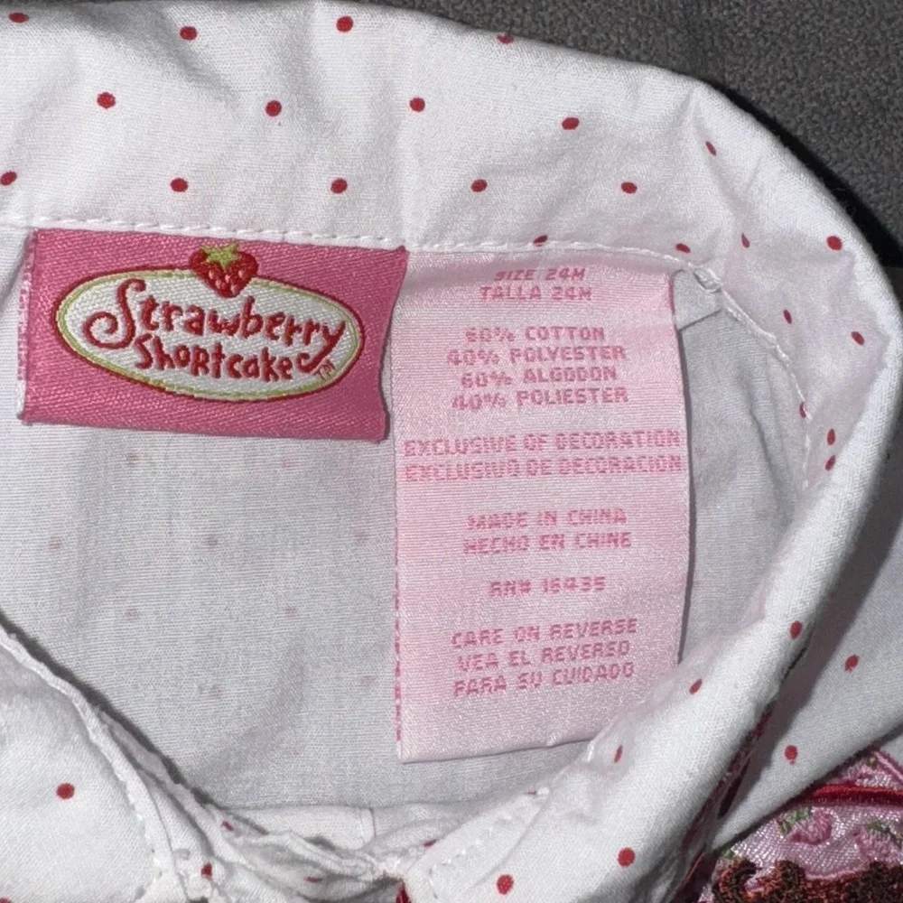 Vintage Y2K Strawberry Shortcake Set 24M Pants & Shirt Toddler Outfit